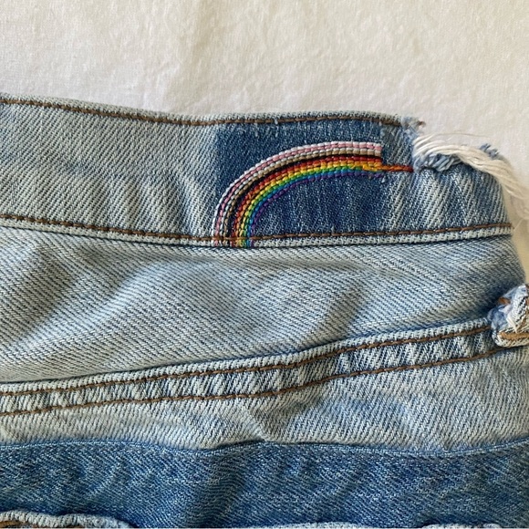 American Eagle Outfitters Light Wash distressed Denim Shorts Size 2 - Picture 6 of 8